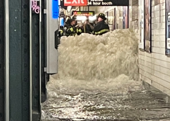 Mayor Adams: A, C, E Trains to be Converted to 6mi Long Slip N’ Slide Due to Flash Flooding