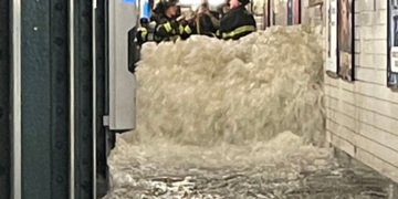 Mayor Adams: A, C, E Trains to be Converted to 6mi Long Slip N’ Slide Due to Flash Flooding